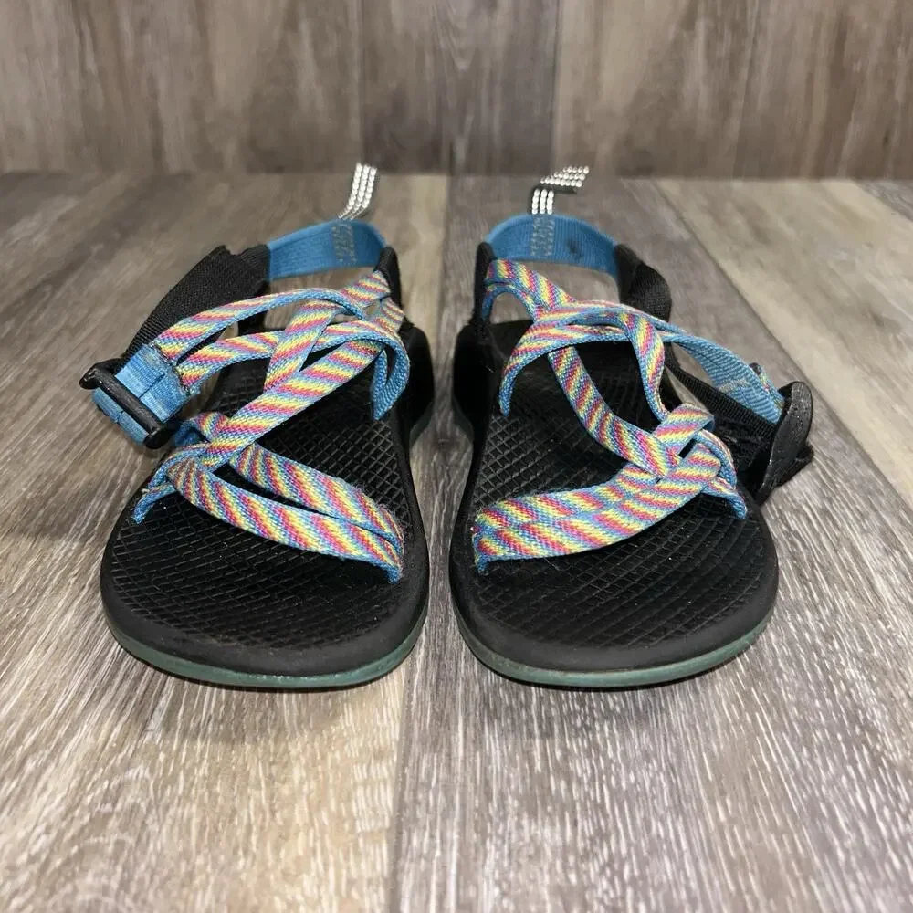 Chaco Multicolor Blue Aztec Strap Hiking Outdoor Sandals Youth US Size 13